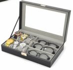   Elegantná  krabička na hodinky s priehradkami na slnečné okuliare
