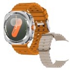   Inteligentné hodinky A25 Ultra so sivým rámom - oranžovým a čiernym silikónovým remienkom