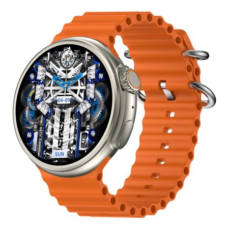 ChronoFlex oranžové inteligentné hodinky - s kompasom, pokročilými funkciami pre vaše zdravie - s dvoma remienkami