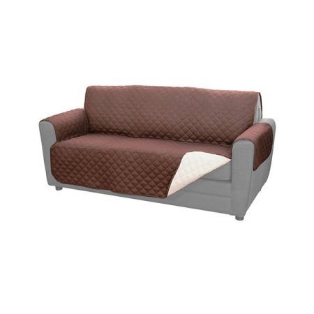 Prešívaná obojstranná prikrývka na pohovku- Hnedo-béžová