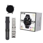   ZTfit ZT-08 Strieborné inteligentné hodinky so silikónovým a kovovým remienkom