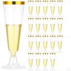   Elegantné jednorazové plastové poháre na šampanské – sada 20 ks, 150 ml