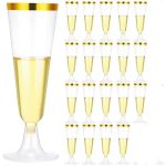   Elegantné jednorazové plastové poháre na šampanské – sada 20 ks, 150 ml