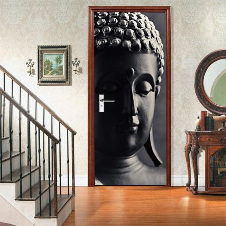 VIRANDA 3D Samolepiaca Dverová Nálepka – Buddha (77 × 200 cm) – PVC, Vodotesná, Dekorácia VIRANDA 3D Samolepiaca Dverová Nálepka – Buddha (77 × 200 cm) – PVC, Vodotesná, Dekorácia