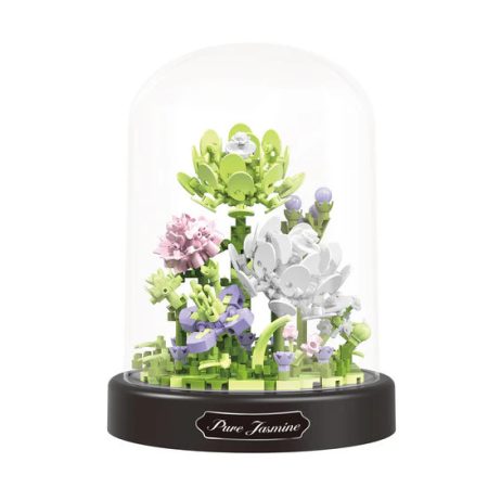 Balody Mini Blocks – Kytica jazmínu v sklenenej kupole (sada 385 ks)