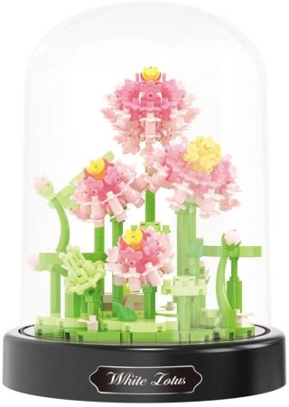 Balody Mini Blocks – Skladacia biela lotosová kvetinová kupola (520 ks)