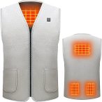 Amaz Lux bielo-sivá unisex vyhrievaná vesta EU/XL