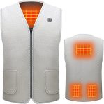 Amaz Lux bielo-sivá unisex vyhrievaná vesta EU/XL