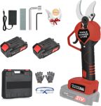   NOŽNICE 40 mm Profesionálne Elektrické Záhradné Nožnice – 2 ks x 21V / 2000 mAh batériou