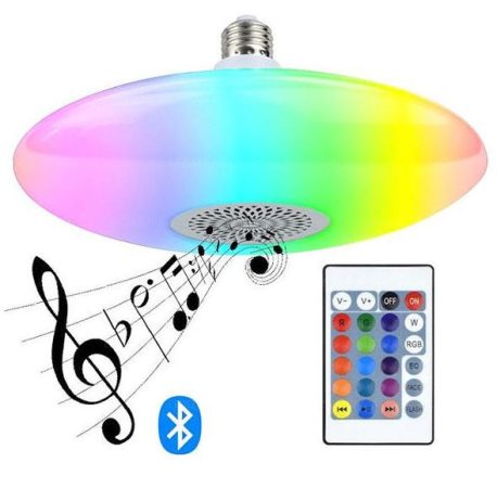 RGB Bluetooth lampa E27 s reproduktorom + diaľkové ovládanie - 20W
